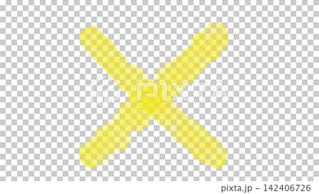 赤い手描きバツ印とチェックマーク風記号のイラスト 赤い手描きバツ印とチェックマーク風記号のイラスト 142406726