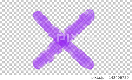 青い手描きバツ印とチェックマーク風記号のイラスト 青い手描きバツ印とチェックマーク風記号のイラスト 142406729