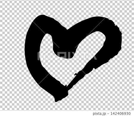 Heart drawn with ink brush; hand-drawn brush illustration material Heart drawn with ink brush; hand-drawn brush illustration material 142406930