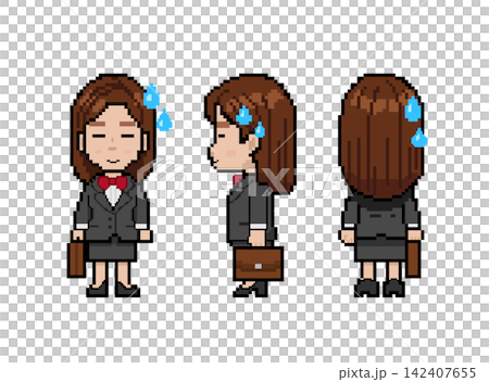 Sweating office worker (pixel art) Sweating office worker (pixel art) 142407655
