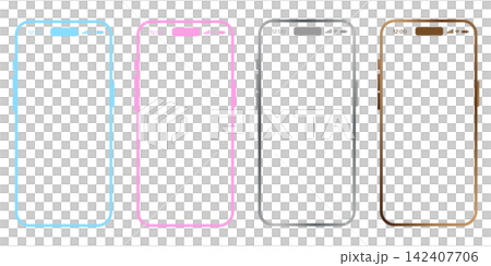 A smartphone set in a variety of colors A smartphone set in a variety of colors 142407706