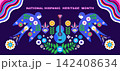 National Hispanic heritage month poster, web banner with  papel picado, guitar, decor Hispanic and Latino Americans culture, even 142408634