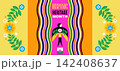 National Hispanic heritage month poster, web banner with  papel picado, guitar, decor Hispanic and Latino Americans culture, even 142408637