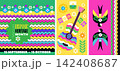 National Hispanic heritage month poster, web banner with  papel picado, guitar, decor Hispanic and Latino Americans culture 142408687