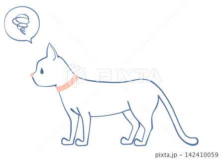 不機嫌そうな猫のイラスト 不機嫌そうな猫のイラスト 142410059