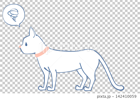 不機嫌そうな猫のイラスト 不機嫌そうな猫のイラスト 142410059