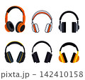 Modern headphone set isolated on white background flat design illustration 142410158