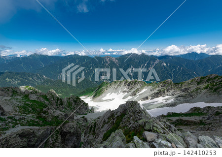 立山雄山山頂より望む後立山連峰 立山雄山山頂より望む後立山連峰 142410253
