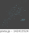 Tech Universe Glowing Nodes in Virtual Space. Vector Abstract Background 142413524