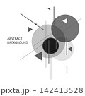 Abstract geometric vector design featuring black triangles and intersecting lines 142413528