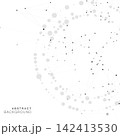 Abstract vector background featuring swirling network interconnected black dots and lines forming geometric patterns 142413530