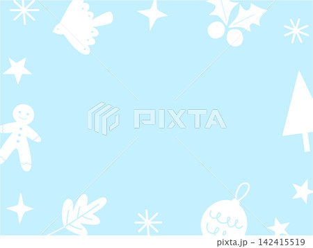 北欧風クリスマスフレームのイラスト素材 北欧風クリスマスフレームのイラスト素材 142415519