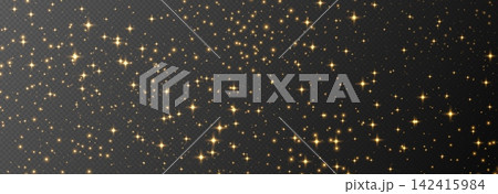 Golden sparkling stars, shiny particles light effect, transparent flying stardust texture Golden sparkling stars, shiny particles light effect, transparent flying stardust texture 142415984