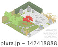 枯山水のアイソメトリックイラスト 142418888