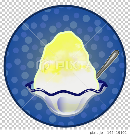 Illustration of shaved ice with a circular background 142419102