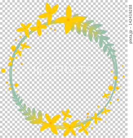 This is a forsythia wreath illustration. This is a forsythia wreath illustration. 142419288
