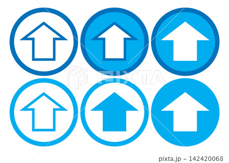 Illustrated icon of a blue arrow. Illustrated icon of a blue arrow. 142420068