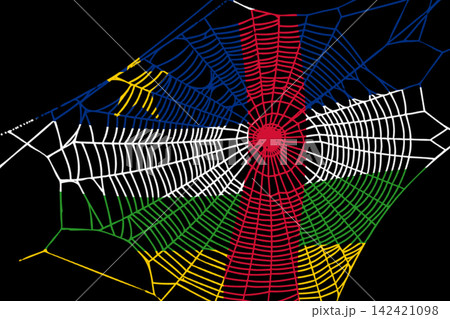 3D Flag on spider web 142421098