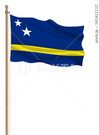 3D Flag of Curacao on pillar 3D Flag of Curacao on pillar 142421112