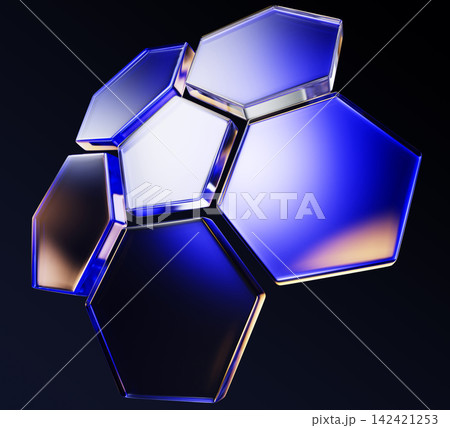 3d protect glass shield dome, hexagon pattern circle mesh shape. Cyber security barrier with neon blue gold glowing, energy field effect on dark render background. Digital safety. 3D illustration 3d protect glass shield dome, hexagon pattern circle mesh shape. Cyber security barrier with neon blue gold glowing, energy field effect on dark render background. Digital safety. 3D illustration 142421253