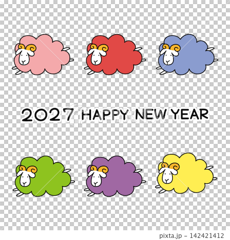 カラフル羊雄羊セット2027 142421412