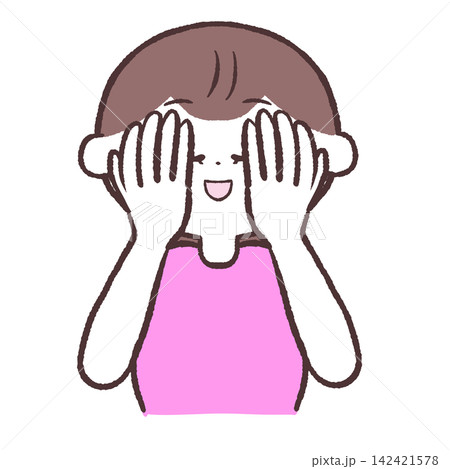 いないいないする女性のイラスト いないいないする女性のイラスト 142421578