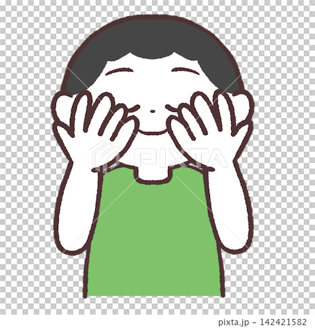 いないいないする男の子のイラスト いないいないする男の子のイラスト 142421582