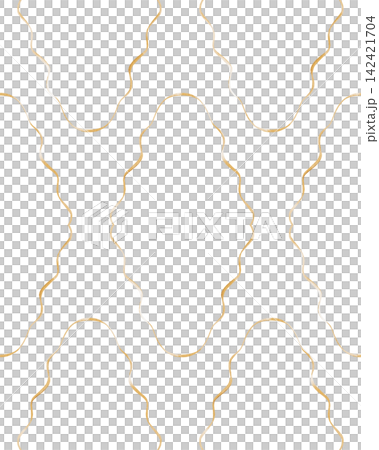 Hand painted watercolor seamless pattern of thin wavy lines forming abstract scalloped arch and oval shapes in warm golden ochre and tan tones minimalist ornamental repeat on isolated white background Hand painted watercolor seamless pattern of thin wavy lines forming abstract scalloped arch and oval shapes in warm golden ochre and tan tones minimalist ornamental repeat on isolated white background 142421704