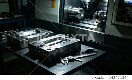 CNC milling machine processing with cooling 142421844