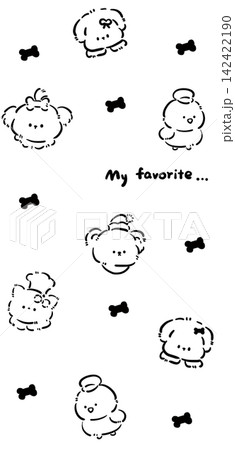 Cute cartoon pet animals collection of playful character phone wallpaper designs 142422190