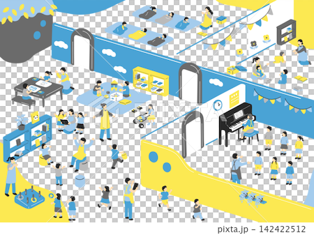Classroom scenes in kindergartens and daycare centers Classroom scenes in kindergartens and daycare centers 142422512