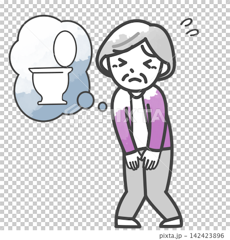 Elderly women who suffer from urinary incontinence 142423896