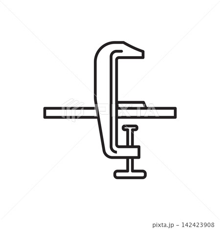Minimalist line art icon of a screw-clamp stitching pony used to hold leather layers during hand sewing.
Minimalist line art icon of a screw-clamp stitching pony used to hold leather layers during hand sewing.
142423908