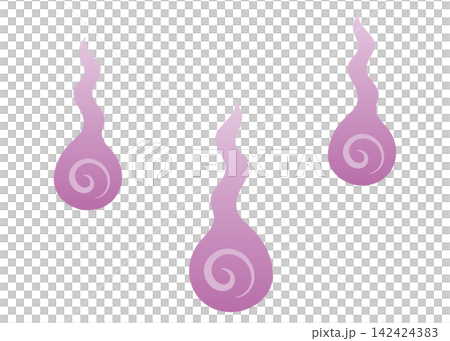 紫の人魂のイラスト 紫の人魂のイラスト 142424383
