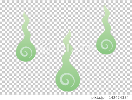 Illustration of a green will-o'-the-wisp Illustration of a green will-o'-the-wisp 142424384