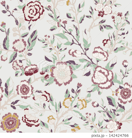 Romantic Cottagecore Vintage Peony Art 142424766