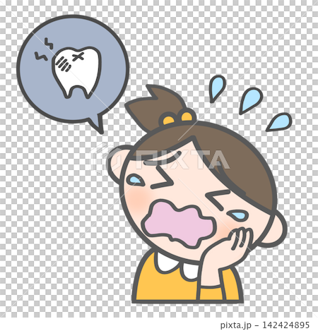Girl crying with cavities Girl crying with cavities 142424895