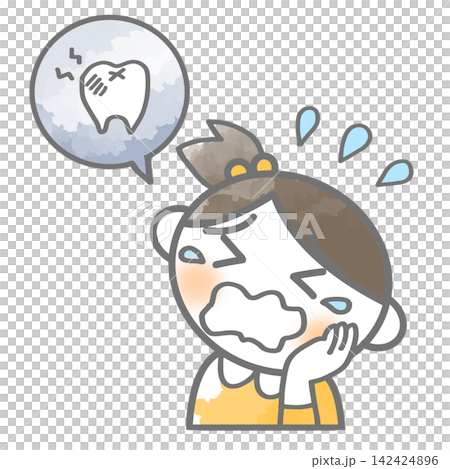 Girl crying with cavities Girl crying with cavities 142424896