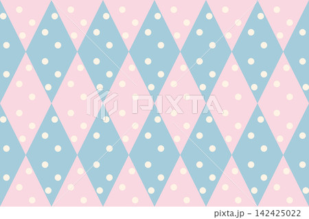 Pastel Baby Diamond Seamless Pattern with Polka Dots 142425022