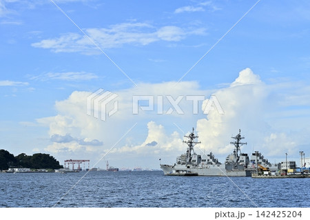 横須賀軍港めぐりツアーの観光船からの風景 横須賀軍港めぐりツアーの観光船からの風景 142425204