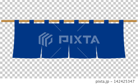 Four-panel navy blue noren (curtain). Four-panel navy blue noren (curtain). 142425347