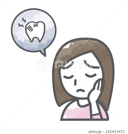 虫歯になった若い女性 142425471