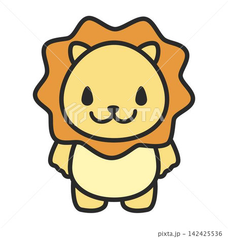 かわいいライオンのイラスト(二頭身・正面) かわいいライオンのイラスト(二頭身・正面) 142425536