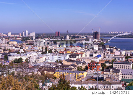 Panoramic view of the Podil district in Kyiv Panoramic view of the Podil district in Kyiv 142425732