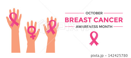 national breast cancer awareness month october vector illustration 142425780