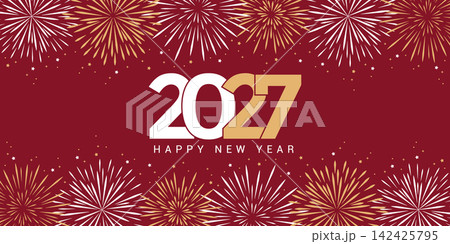 2027 happy new year fireworks celebration background vector illustration 2027 happy new year fireworks celebration background vector illustration 142425795