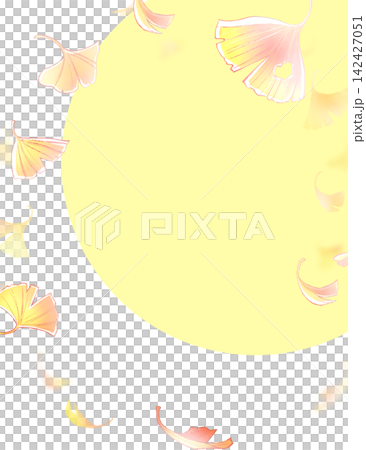 舞い散るイチョウ　月 142427051