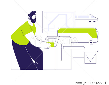 Transportation smart card isolated cartoon vector illustrations. Transportation smart card isolated cartoon vector illustrations. 142427201