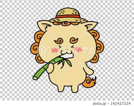 A Shisa (Okinawan lion-dog statue) gnawing on Okinawan sugarcane, a local specialty. A Shisa (Okinawan lion-dog statue) gnawing on Okinawan sugarcane, a local specialty. 142427224