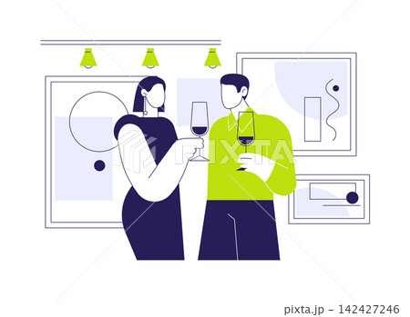 Exhibition opening isolated cartoon vector illustrations. Exhibition opening isolated cartoon vector illustrations. 142427246